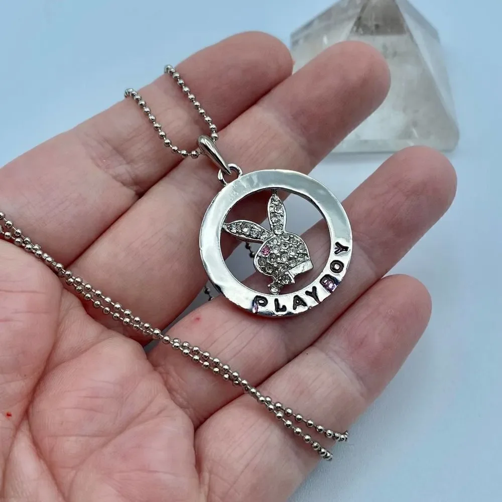 Vintage Playboy Bunny Crystal Necklace